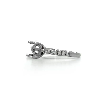 18K White Gold Underhalo Engagement Ring Semi Mounting w/28Diams=.29ctw VS-SI H-I Size6.5 #R11-159005