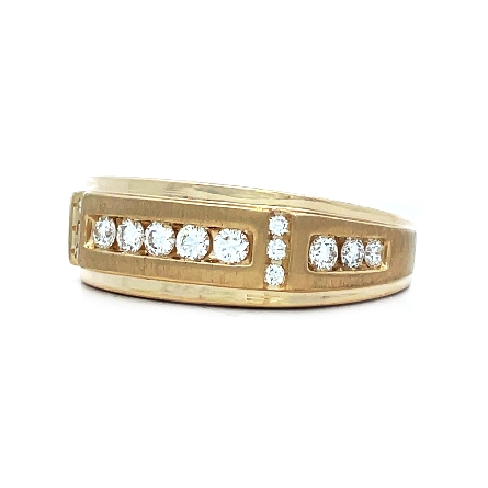 14K Yellow Gold Gents Angled Channel Set Band w/Diams=.50ctw SI1 H-I Size10 #21-9364Y-G.00