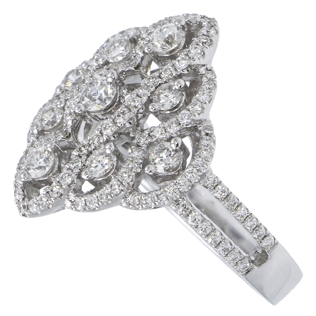 18K White Gold Fashion Ring w/Diams=1.06tw SI H-I Size 6.5 #R-5490-E (D9959)