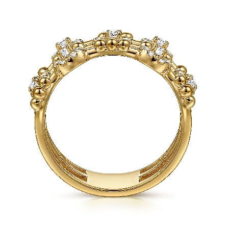 14K Yellow Gold 3Row Halo Cluster Bujukan Fashion Ring w/Diams=.49ctw SI2 H-I Size 6.5 #LR52777Y45JJ (S1841668)