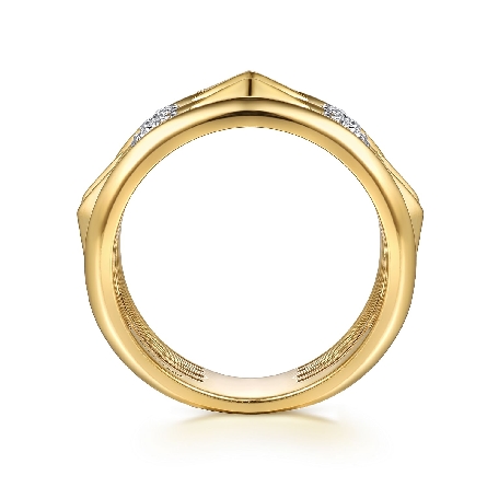 14K Yellow and White Gold Gabriel 5Row Kite Shaped Fashion Ring w/Diams=.26ctw SI2 H-I Size6.5 #LR52973M45JJ (S2191118)
