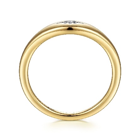 14K Yellow Gold Gabriel Starburst Signet Ring w/Diam=.02ctw SI2 H-I Size6.5 #LR52243Y45JJ (S2197346)