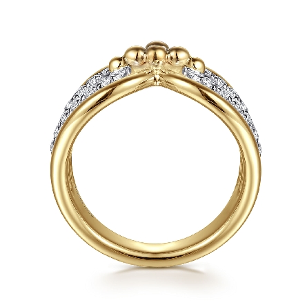 14K Yellow Gold Gabriel Bujukan Link Fashion Ring w/Diams=.66ctw SI2 H-I Size6.5 #LR52762Y45JJ (S2211925)