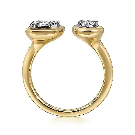 14K Yellow and White Gold Gabriel Open Top Toi Et Moi Ring w/Baguette Diams=.10ctw VS2 G-H and Diams=.31tw SI2 G-H Size 6.5 #LR52579M44JJ (S2244171)