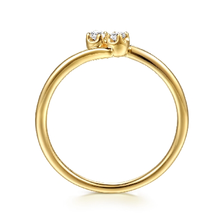 14K Yellow Gold Gabriel Toi et Moi Fashion Ring w/2 Diams=.08ctw SI2 H-I Size6.5 #LR53059Y45JJ (S2285796)