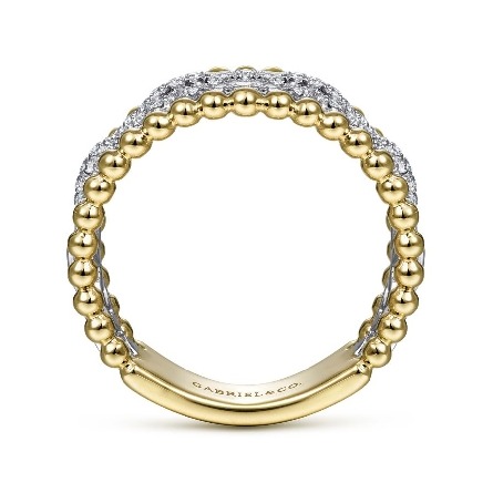 14K Yellow and White Gold Gabriel Bujukan Link Center Band w/Diams=.36ctw SI2 H-I Size 6.5 #LR51783M45JJ (S2322672)