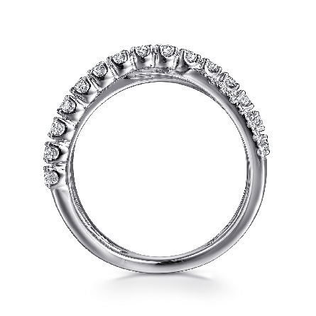 14K White Gold Criss Cross 3Row Fashion Ring w/Diams=.79ctw SI2 H-I Size6.5 #LR52751W45JJ (S2326263)