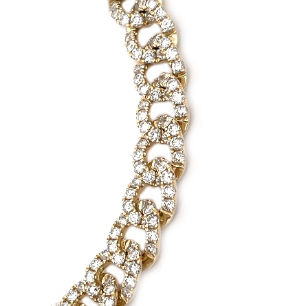 14K Yellow Gold 7inch Pave Link Fashion Bracelet w/Diams=5.72ctw SI H-I #B-8306-E (M5635)