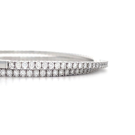 14K White Gold 2Row Wrap Tennis Bangle Bracelet w/Diams=4.26ctw SI H-I #B-8171-B (N4226)