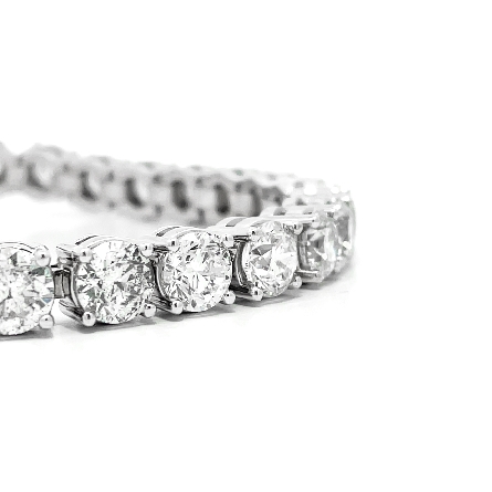 14K White Gold 7.25inch Custom 4Prong Tennis Bracelet w/28 Diams=28.25ctw SI2-I1 I-J 