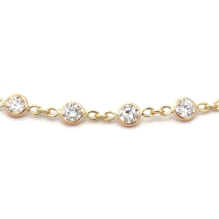 14K Yellow Gold 7.25inch By the Yard Bracelet w/25Diams=2.11ctw VS-SI H-I