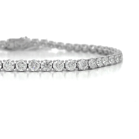18K White Gold 7inch 4Prong Tennis Bracelet w/50Diams=6.99ctw SI G-H #B11-142333