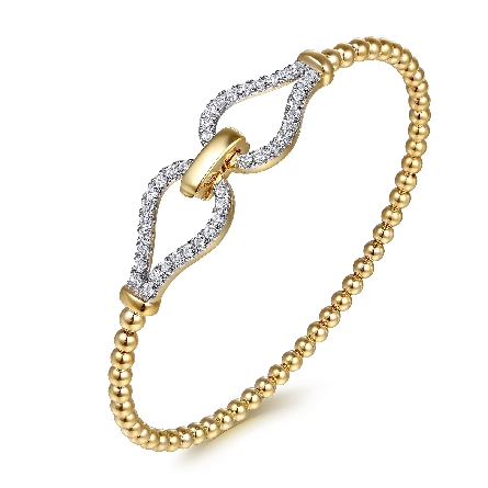 14K Yellow Gold Gabriel Bujukan Open Split Bangle Bracelet w/Diams=.73ctw SI2 H-I Size 6 #BG5051-6Y45JJ (S2289721)