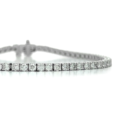 14K White Gold 7inch 4Prong Tennis Bracelet w/65 Diamonds=4.20ctw VS-SI H-I 