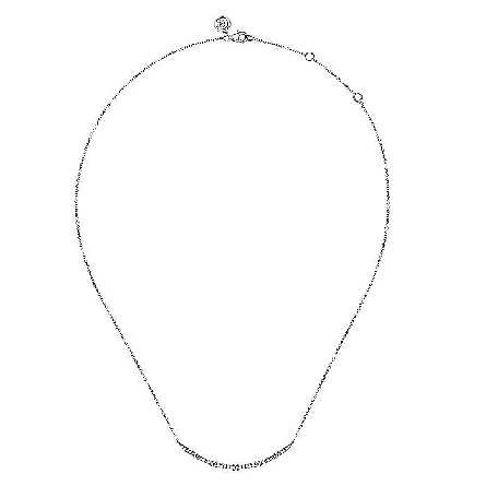 14K White Gold 15.5-17.5inch Adjustable Curved Bar Necklace w/Diams=.29ctw SI2 H-I #NK7592W45JJ (S1801736)
