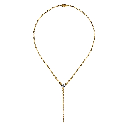 14K Yellow and White Gold Bujukan 17inch Y Necklace w/Diams=.26ctw SI2 H-I #NK7795M45JJ (S1955041)
