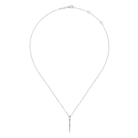 14K White Gold Single Spike Slide w/Diams=.33ctw SI2 H-I on 15.5-17.5inch Adjustable Chain #NK6187W45JJ (S1953070)