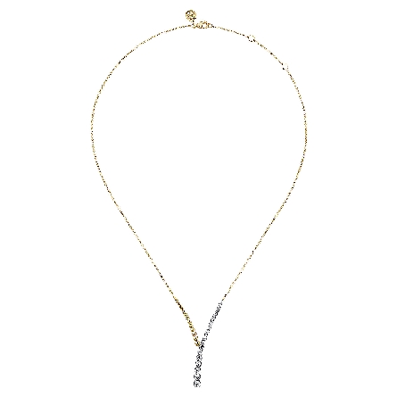 14K Yellow and White Gold Bujukan Y 15.5-17.5inch Adjustable Necklace w/Diams=.78ctw SI2 H-I #NK7800M45JJ (S1996092)