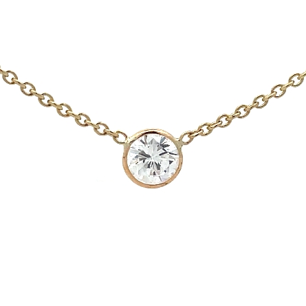 14K Yellow Gold Adjustable 16-18inch Diamonds by the Yard Necklace w/5 Round Diamonds=2.62ct VVS-VS G-H