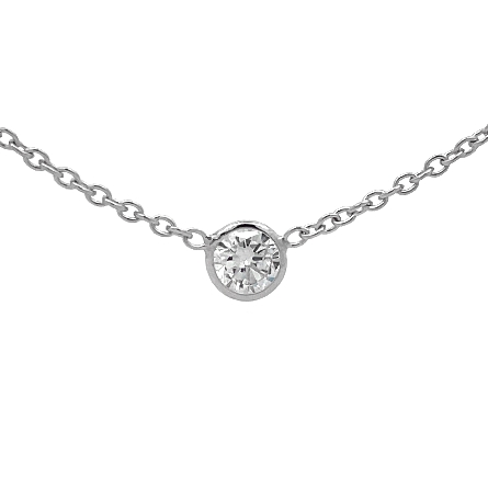 14K White Gold Adjustable 16-18inch Diamonds by the Yard Necklace w/5Diams=1.97ctw I1 H-I Laser Drilled