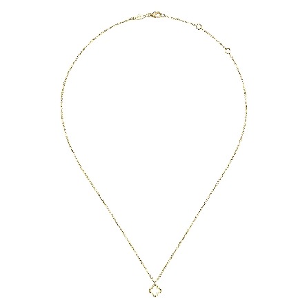 14K Yellow Gold Gabriel Adjustable 15.5-17.5inch Open Clover Pendant Necklace #NK6399Y4JJJ (S2272750)