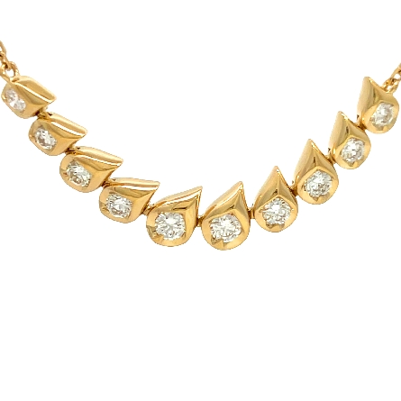 14K Yellow Gold Adjustable 16-18inch Graduating Pear Shaped Necklace w/Diams=.55ctw VS-SI G-H #PN323D