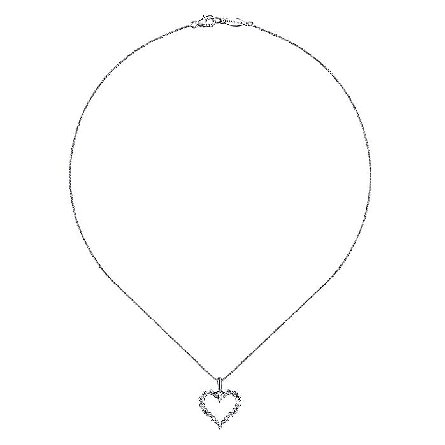 14K White Gold Gabriel 15.5-17.5inch Adjustable Open Heart Necklace w/Diams=.46tw SI2 H-I #NK1844W45JJ (S1676343)