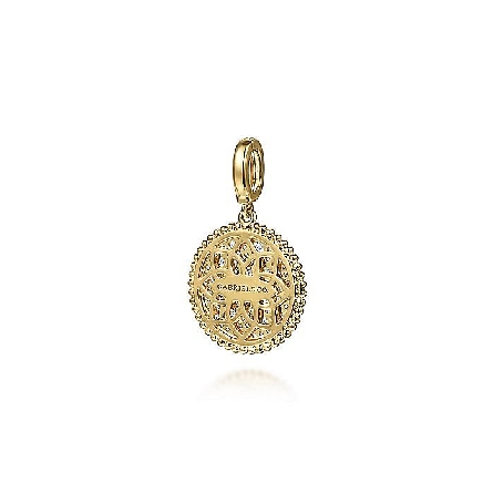 14K Yellow Gold Gabriel Bujukan 18mm Medallion Pave Pendant w/Diams=.78ctw SI2 H-I (chain not included) #PT6643Y45JJ (S1742739)