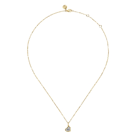 14K Yellow and White Gold Adjustable 15.5-17.5inch Pave Heart Necklace w/Diams=.11ctw SI2 H-I #NK7993M45JJ (S2303304)