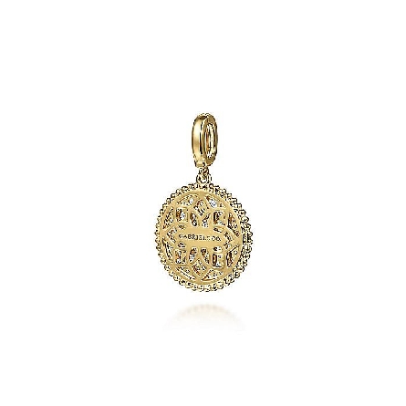 14K Yellow Gold Gabriel Bujukan 18mm Medallion Pave Pendant w/Diams=.78ctw SI2 H-I (chain not included) #PT6643Y45JJ (S2337489)