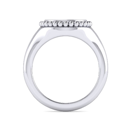 Sterling Silver Gabriel Bujukan Initial M Ring w/Diams=.07ctw Size 6.5 #LR52254M-SV5JJ (S1519599)