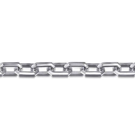 Sterling Silver Mens Gabriel 8.5inch Faceted Links Chain Bracelet #TBM4811-85SVJJJ (S1636129)
