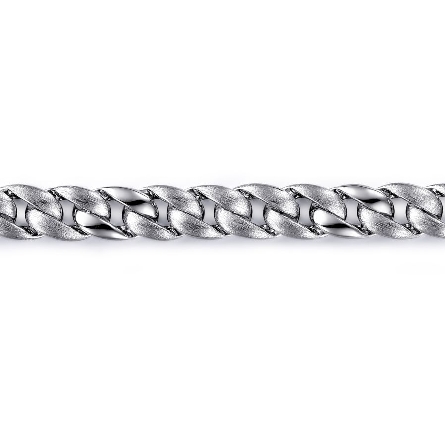 Sterling Silver 8.5inch 7.75mm Reversible Brushed and Polished Finish Curb Link Bracelet #TBM4518SVJJJ (S1740554)