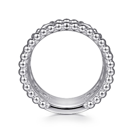 Sterling Silver Bujukan Stackable Look Wide Band w/White Sapphire=.18ctw Size 6.5 #LR52134SVJWS (S1833385)