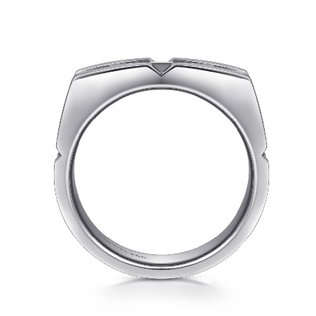 Sterling Silver Gabriel Mens Brick Pattern Ring Size 10 #MR52067SVJJJ (S1490749)