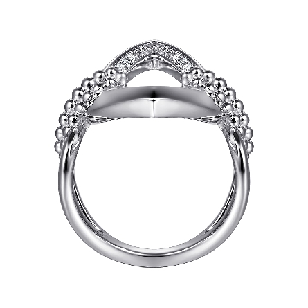 Sterling Silver and 14K Yellow Gold Bujukan Marquise Ladies Ring w/White Sapphires=.35ctw Size6.5 #LR52787SVJWS (S1955067)