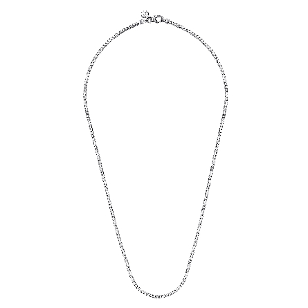Sterling Silver Mens 22inch 2.5mm Box Link Chain Necklace #NKM2079-22SVJJJ (S1997576)