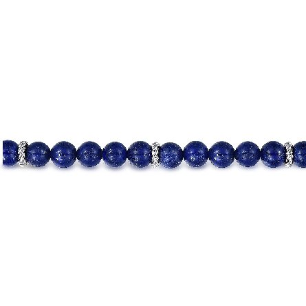 Sterling Silver Gabriel Mens 8.5inch Bead Bracelet w/8mm Lapis=85.76ctw #TBM2080SVJLP (S2016614)