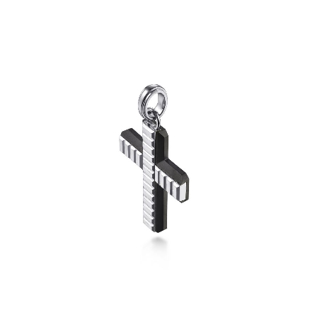 Sterlin Silver and Titantium Gabriel Cross Mens Pendant (Chain not included) #PCM6543TVJJJ (S2064739)