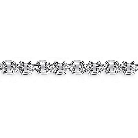 Sterling Silver Mens Gabriel 8inch Hampton Collection Double Links Bracelet #TBM4207SVJJJ (S2118981)