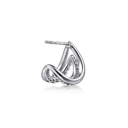 Sterling Silver Gabriel Chevron J Hoop Bujukan Earrings GIVEAWAY #EG15485SVJJJ (S2097845)