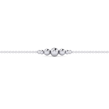 Sterling Silver Gabriel 10inch Bujukan Beaded Station Anklet #AB948SVJJJ (S2191083)