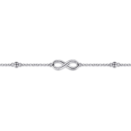 Sterling Silver 10inch Infinity and Ball Anklet #AB951SVJJJ (S1990928)