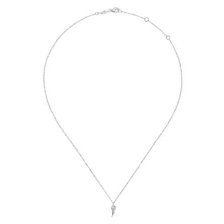 Sterling Silver Small Angel Wing Slide on 15.5-17.5inch Adjustable Chain #NK6491SVJJJ (S2264800)