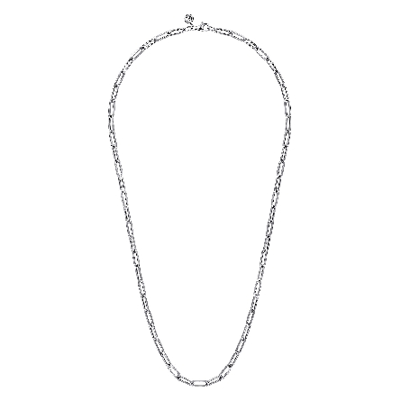 Sterling Silver Gabriel 24inch Solid Paperclip Necklace #NK6820-24SVJJJ (S2262028)