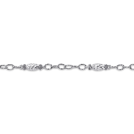 Sterling Silver Gabriel 7.5inch Filigree Station Chain Bracelet #TB2612SVJJJ (S2267897)