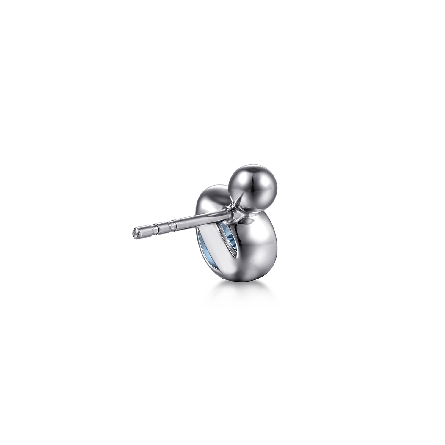 Sterling Silver Gabriel Bujukan Bezel Stud Earrings w/Swiss Blue Topaz=1.52ctw #EG15437SVJBT (S2285773)