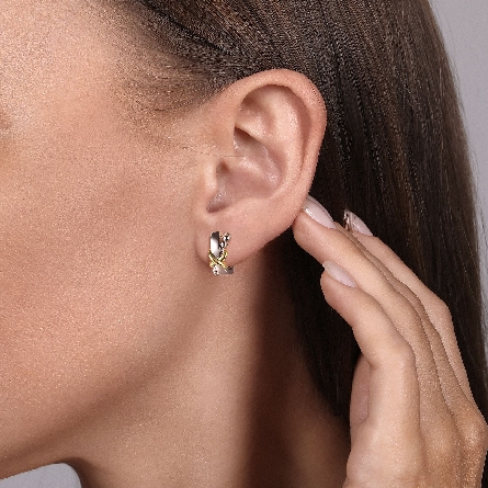 Sterling Silver and 14K Yellow Gold Gabriel Bujukan Intricate Hoop Earrings #EG15295MZJJJ (S2322515)