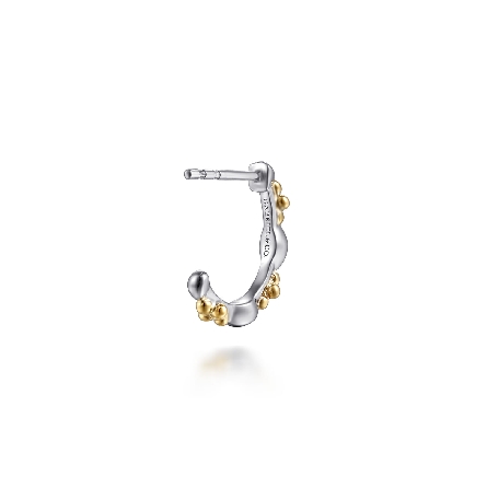 Sterling Silver and 14K Yellow Gold Gabriel 15mm Bujukan J Hoop Earrings #EG15436MZJJJ (S2322517)