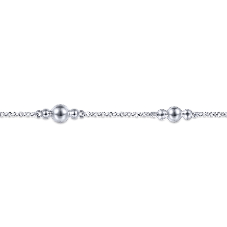 Sterling Silver Gabriel Adjustable 6.5-7inch Bujukan Beaded Station Bracelet #TB4480SVJJJ (S2320612)